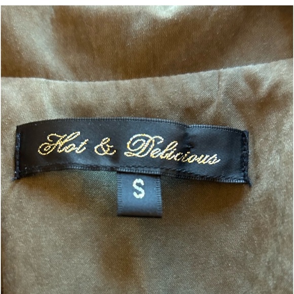 Olive green faux suede women's lined jacket with Aztec design size S - Picture 3 of 9